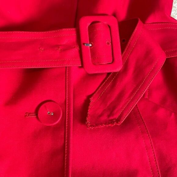 Harold’s Red Belted Mod Length Trench Coat 8 - Picture 7 of 9